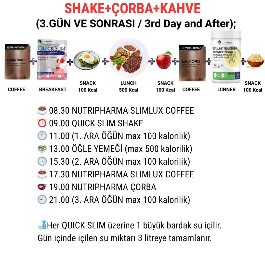 Quick Slim Hızlı Diyet Seti | Form Programı (Shake & Çorba & Kahve