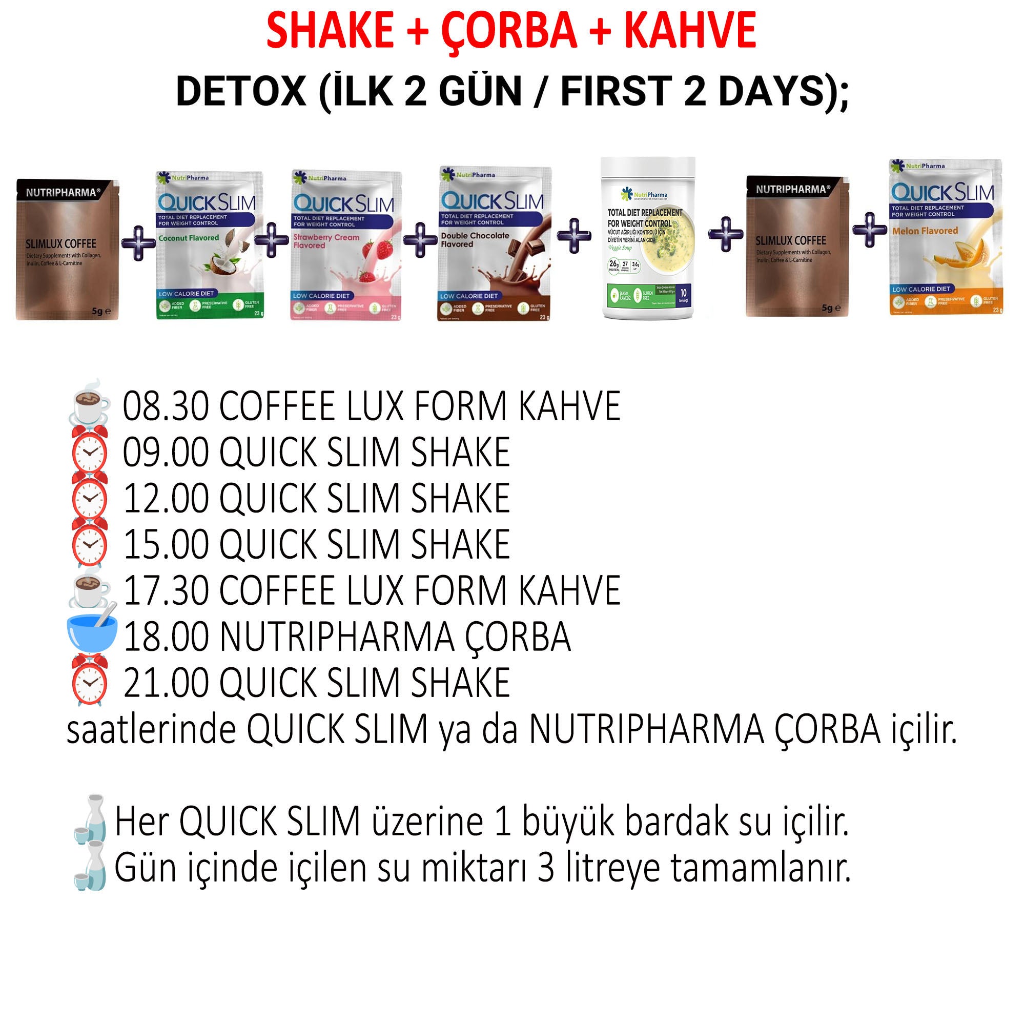 Quick Slim Hızlı Diyet Seti | Form Programı (Shake & Çorba & Kahve