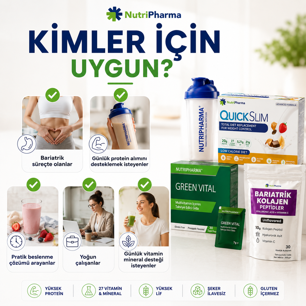 Bariatrik Diyet Seti | Yüksek Proteinli Shake, Multivitamin ve Kolajen | Nutripharma