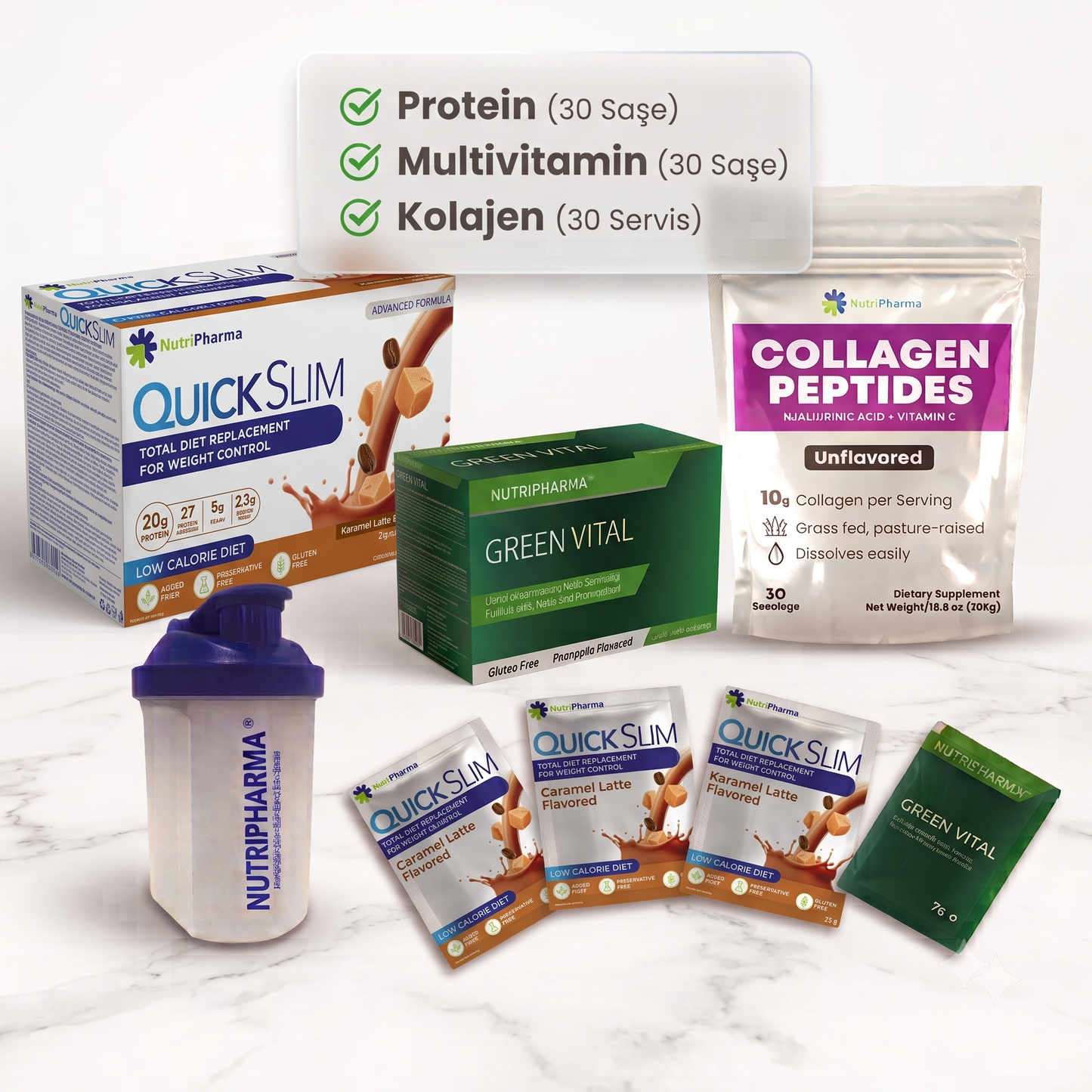 Bariatrik Diyet Seti | Yüksek Proteinli Shake, Multivitamin ve Kolajen | Nutripharma