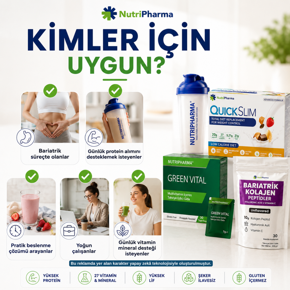 Bariatrik Diyet Seti | Yüksek Proteinli Shake, Multivitamin ve Kolajen | Nutripharma