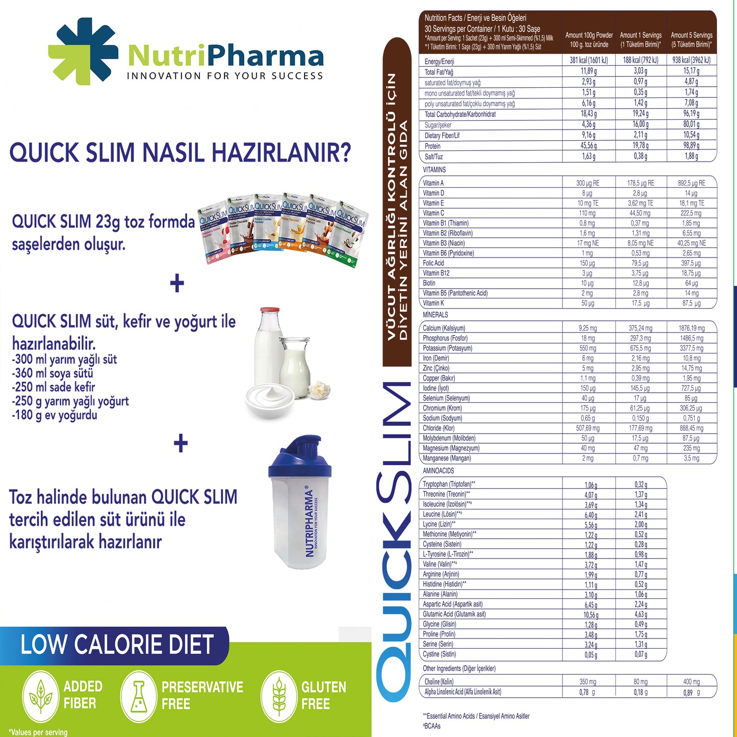 Quick Slim Kilo Verme Amacli Ogun Shake-30 sase