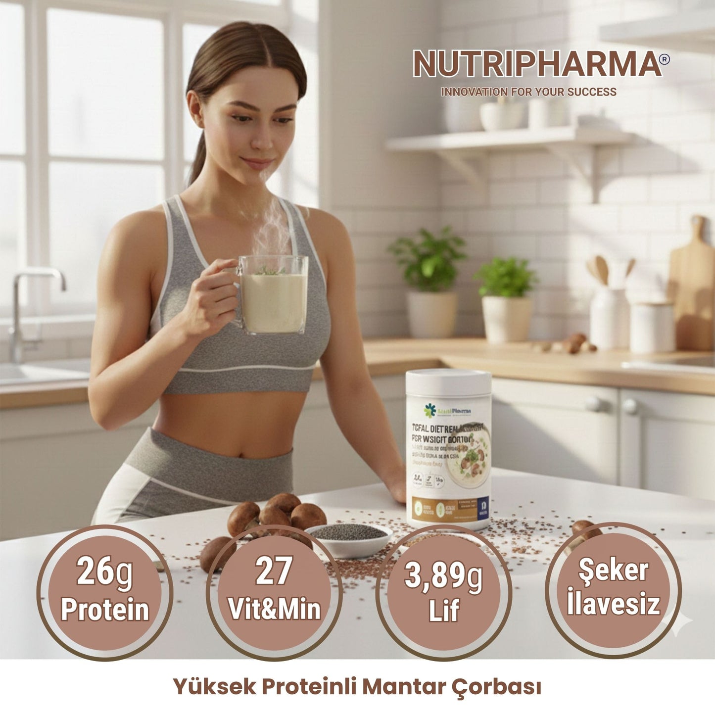 Proteinli Çorba Seti – (Domates, Tavuk, Sebze, Mantar)