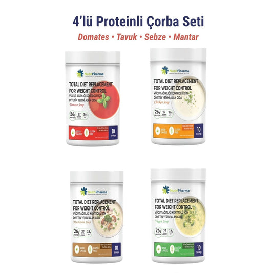 Proteinli Çorba Seti – (Domates, Tavuk, Sebze, Mantar)